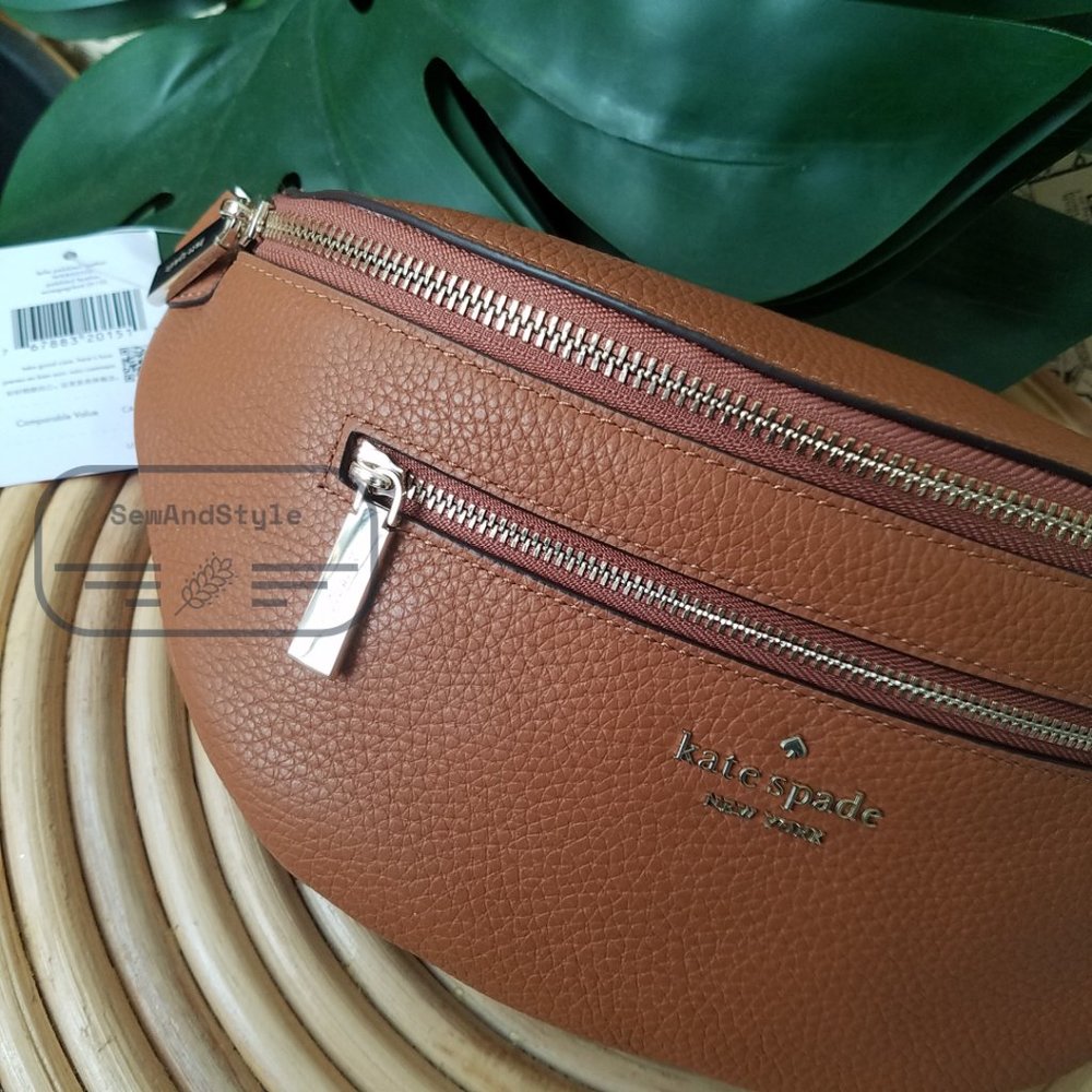 Kate Spade NWT Leila Belt Bag Fanny Pack Warm Ginger Bread Leather brown - Picture 4 of 11